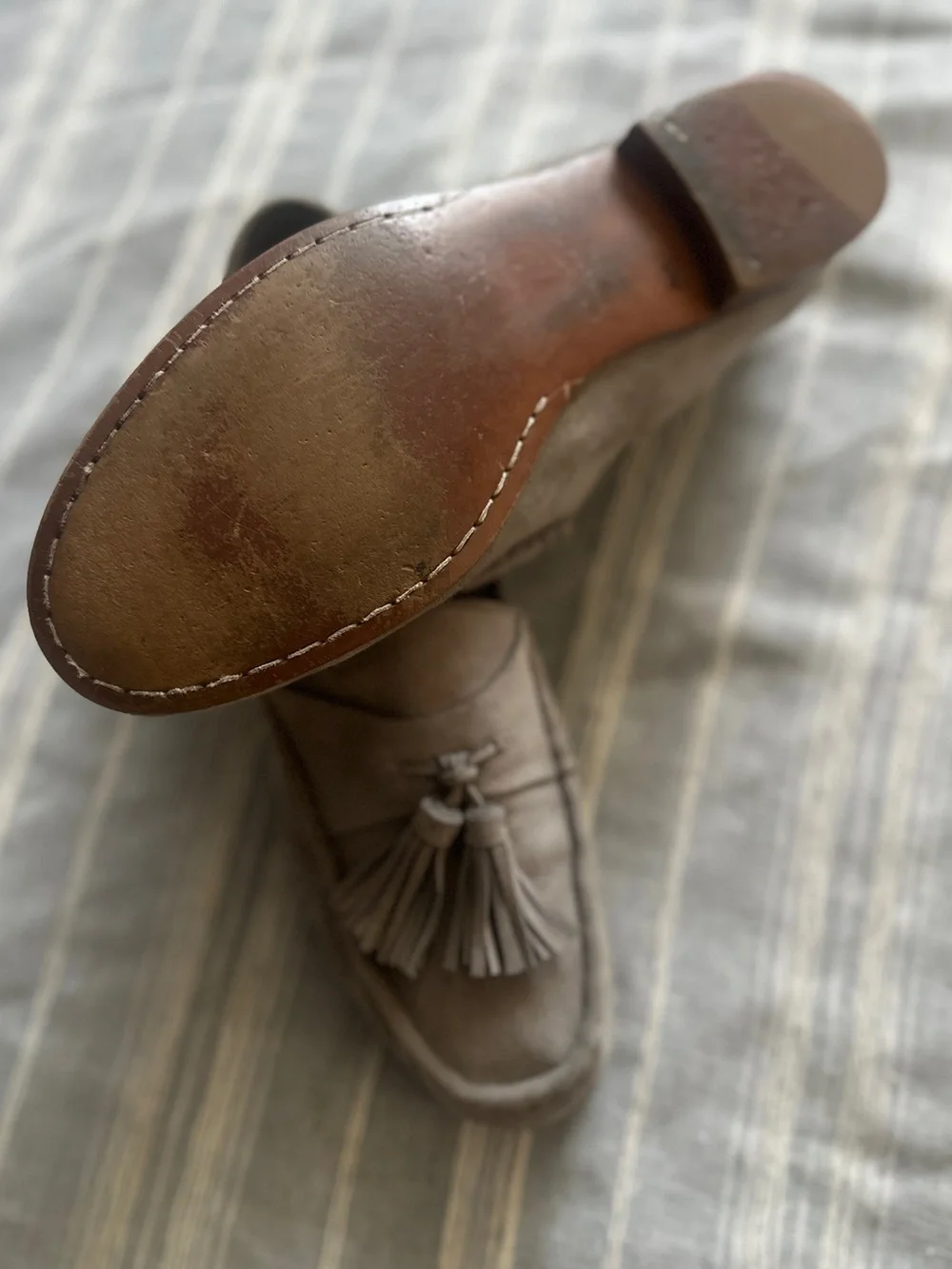 Sam Edelman Aggie Suede Tassel Loafers Grey | 9